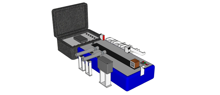 Desain belakang prototipe mesin sortir parcel